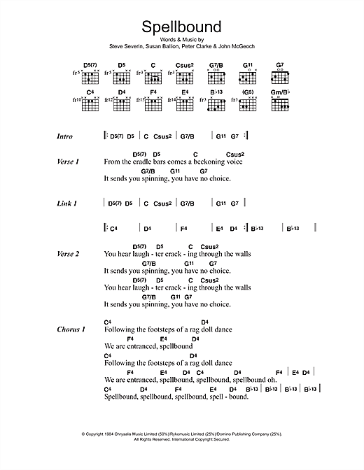 Spellbound (Guitar Chords/Lyrics) von Siouxsie & The Banshees