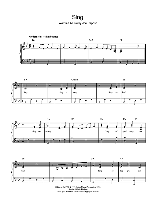 Sing (Piano & Vocal) von Carpenters