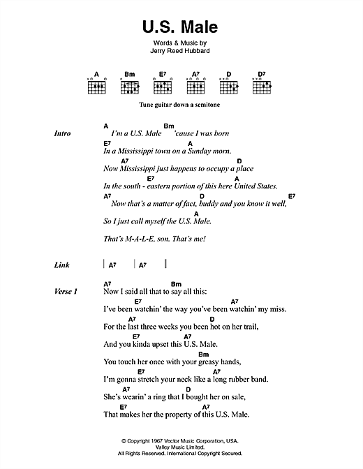 U.S. Male (Guitar Chords/Lyrics) von Elvis Presley