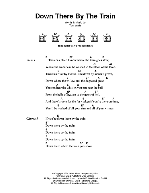 Down There By The Train (Guitar Chords/Lyrics) von Johnny Cash