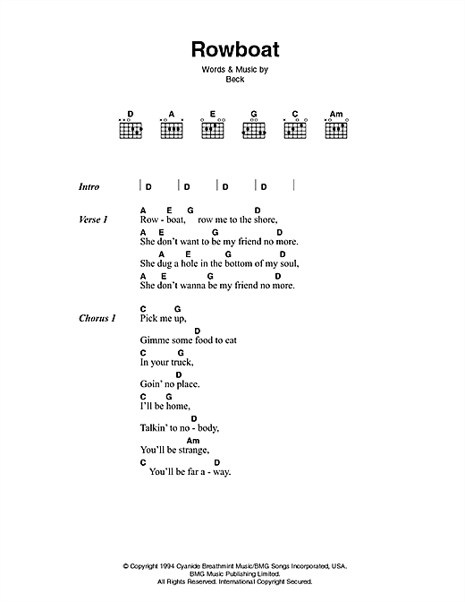 Rowboat (Guitar Chords/Lyrics) von Johnny Cash