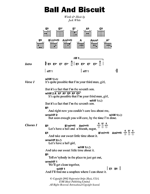 Ball And Biscuit (Guitar Chords/Lyrics) von The White Stripes