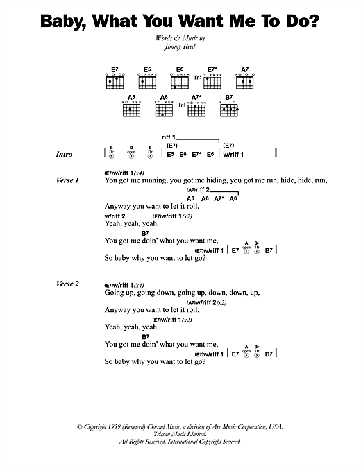 Baby, What You Want Me To Do (Guitar Chords/Lyrics) von Etta James