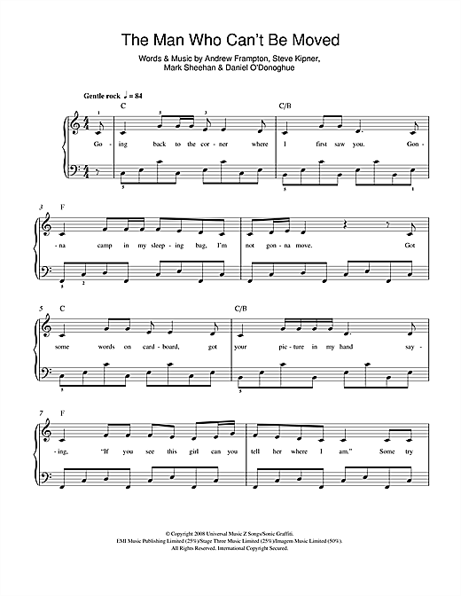 The Man Who Can't Be Moved (Beginner Piano) von The Script