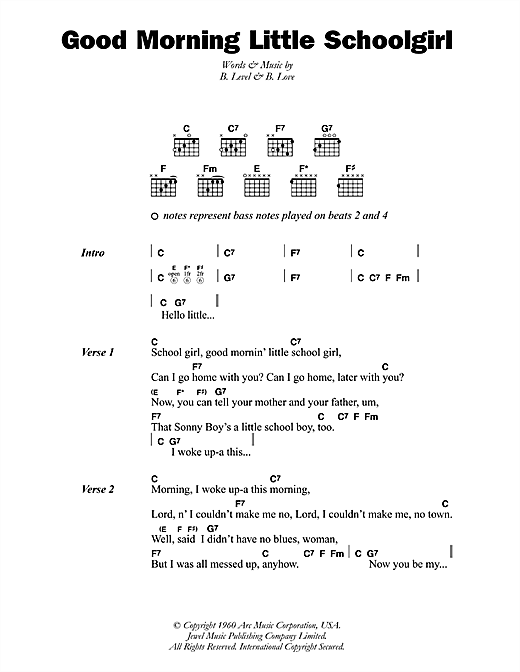 Good Morning Little Schoolgirl (Guitar Chords/Lyrics) von Sonny Boy Williamson