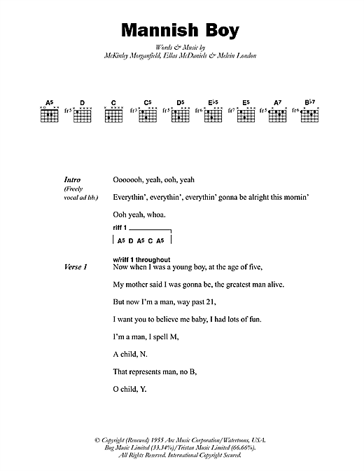 Mannish Boy (Guitar Chords/Lyrics) von Muddy Waters