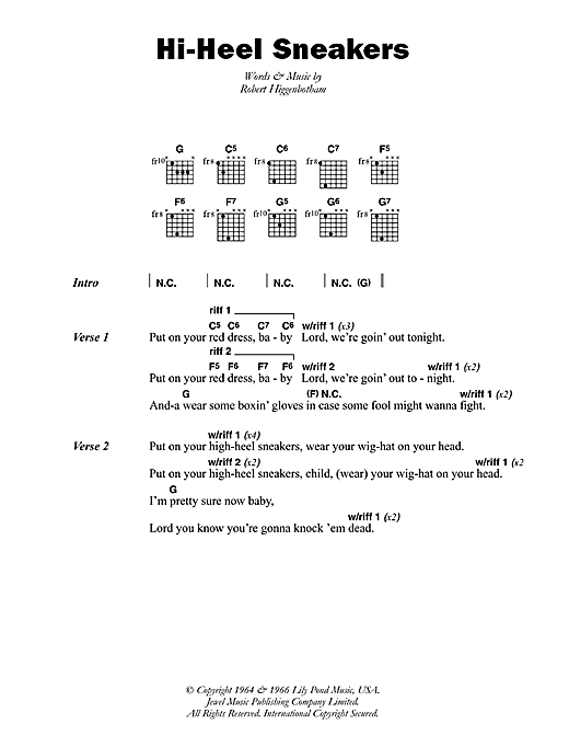 Hi-Heel Sneakers (Guitar Chords/Lyrics) von Tommy Tucker