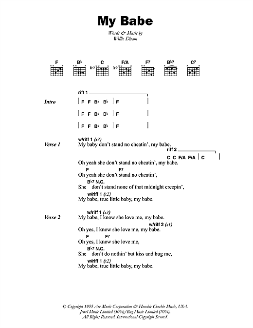 My Babe (Guitar Chords/Lyrics) von Little Walter