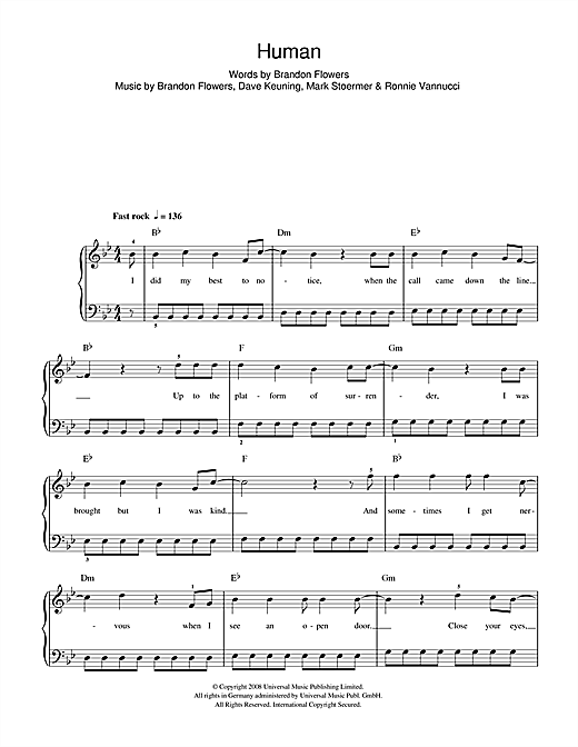 Human (Beginner Piano) von The Killers