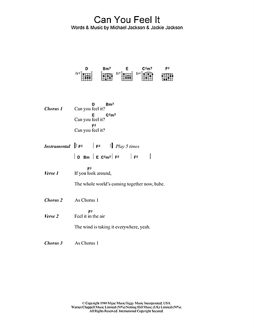 Can You Feel It (Guitar Chords/Lyrics) von The Jackson 5