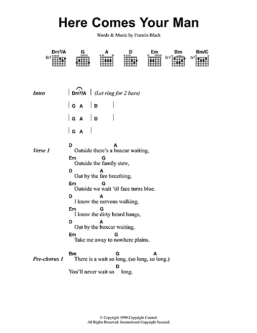 Here Comes Your Man (Guitar Chords/Lyrics) von The Pixies