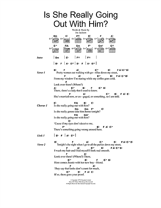 Is She Really Going Out With Him? (Guitar Chords/Lyrics) von Joe Jackson