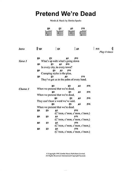 Pretend We're Dead (Guitar Chords/Lyrics) von L7