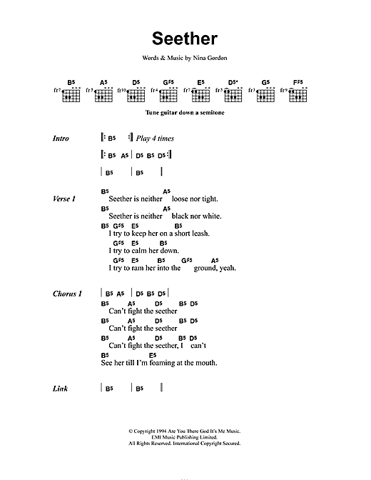 Seether (Guitar Chords/Lyrics) von Veruca Salt
