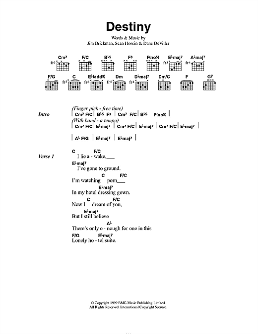 Destiny (Guitar Chords/Lyrics) von Jim Brickman