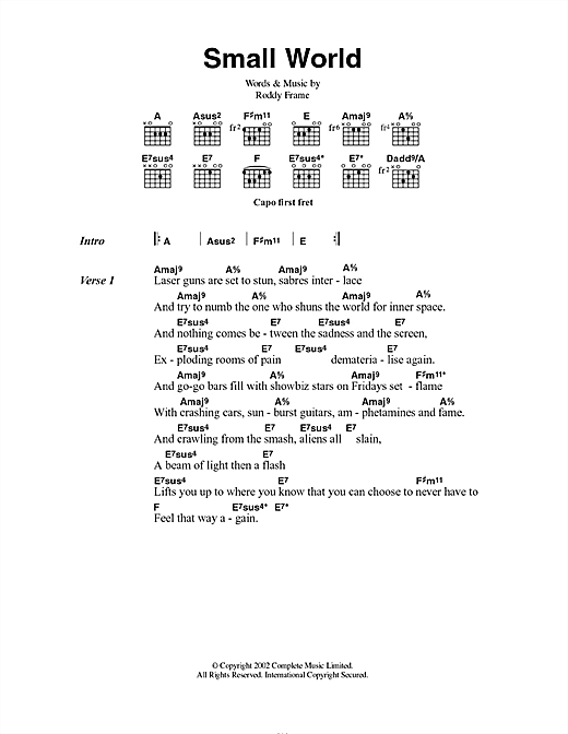 Small World (Guitar Chords/Lyrics) von Roddy Frame