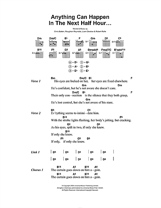 Anything Can Happen In The Next Half Hour (Guitar Chords/Lyrics) von Enter Shikari