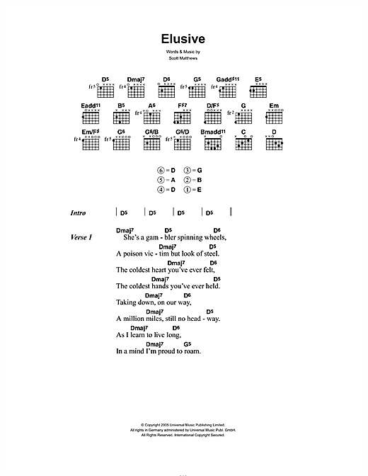 Elusive (Guitar Chords/Lyrics) von Scott Matthews