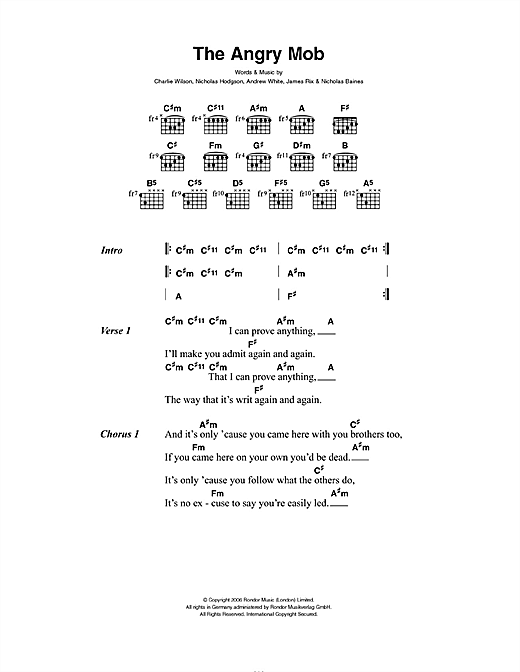 The Angry Mob (Guitar Chords/Lyrics) von Kaiser Chiefs