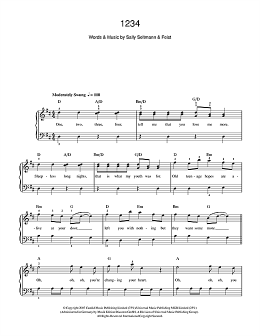 1234 (Beginner Piano) von Feist