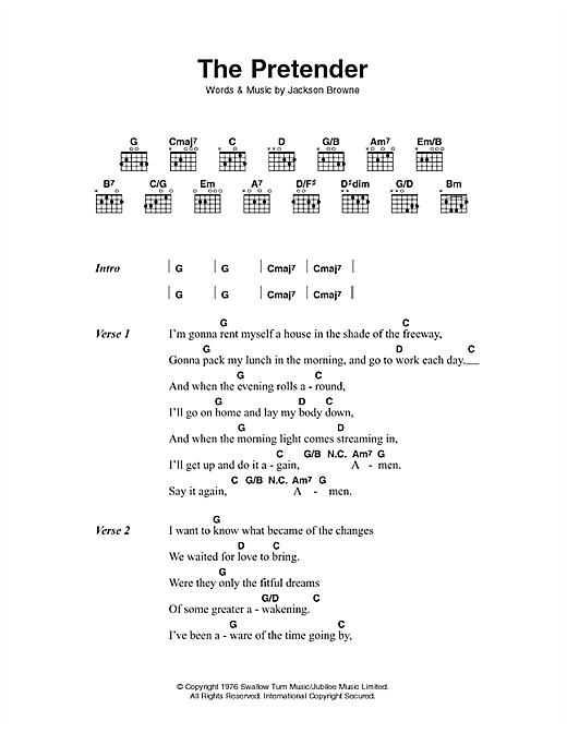 The Pretender (Guitar Chords/Lyrics) von Jackson Browne