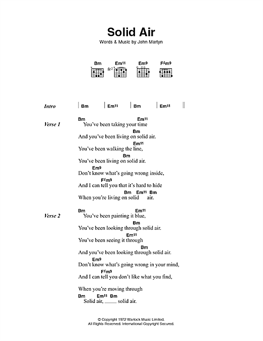 Solid Air (Guitar Chords/Lyrics) von John Martyn