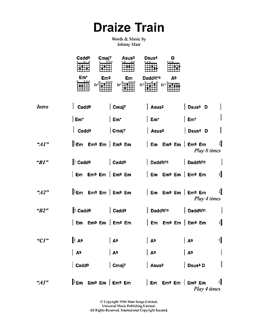 Draize Train (Guitar Chords/Lyrics) von The Smiths