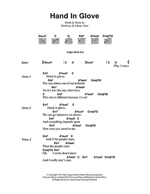 Hand In Glove (Guitar Chords/Lyrics) von The Smiths