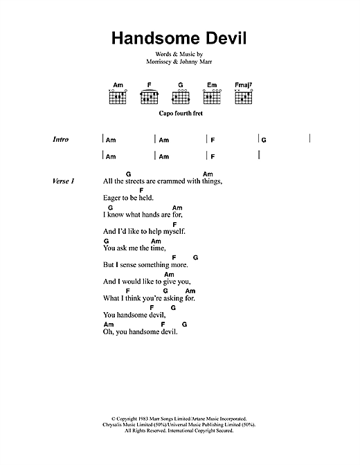 Handsome Devil (Guitar Chords/Lyrics) von The Smiths