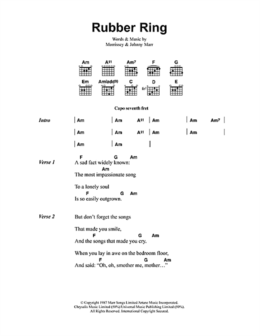 Rubber Ring (Guitar Chords/Lyrics) von The Smiths