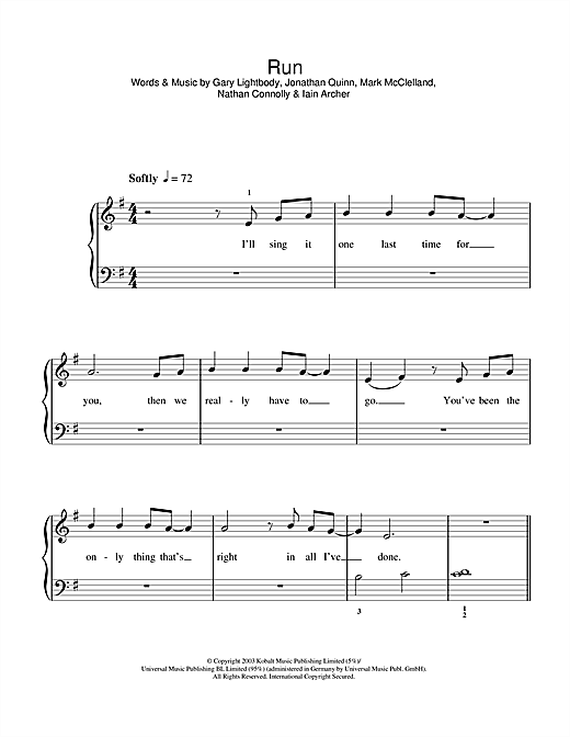 Run (5-Finger Piano) von Leona Lewis
