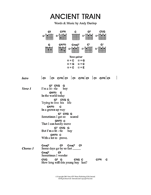 Ancient Train (Guitar Chords/Lyrics) von Travis