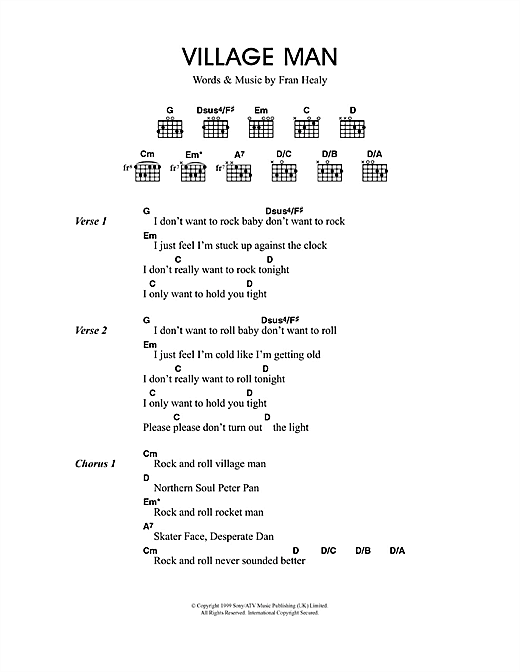 Village Man (Guitar Chords/Lyrics) von Travis