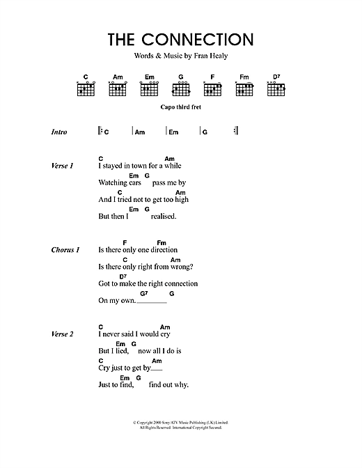 The Connection (Guitar Chords/Lyrics) von Travis