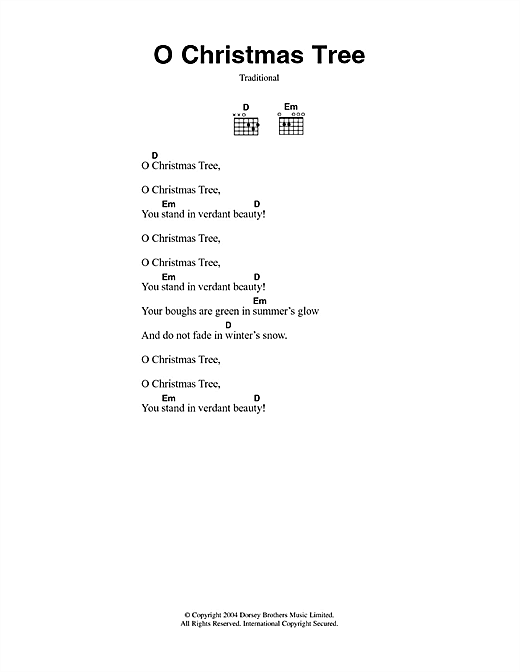 O Christmas Tree (O Tannenbaum) (Guitar Chords/Lyrics) von Christmas Carol