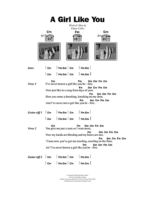 A Girl Like You (Guitar Chords/Lyrics) von Edwyn Collins