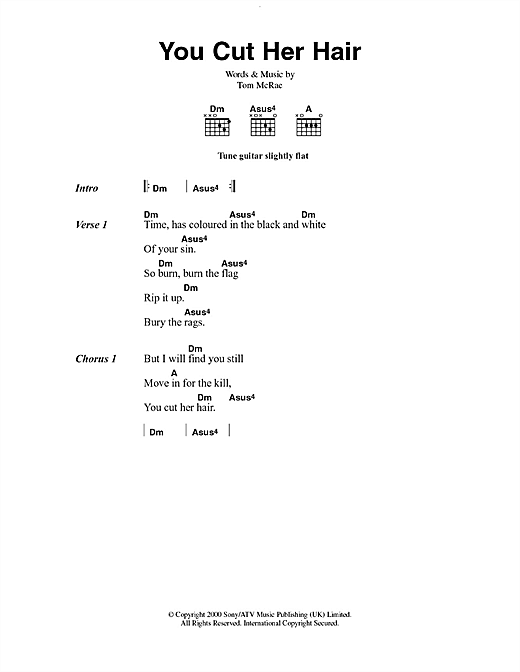 You Cut Her Hair (Guitar Chords/Lyrics) von Tom McRae