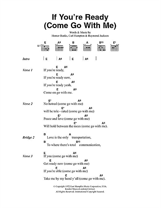 If You're Ready (Come Go With Me) (Guitar Chords/Lyrics) von The Staple Singers