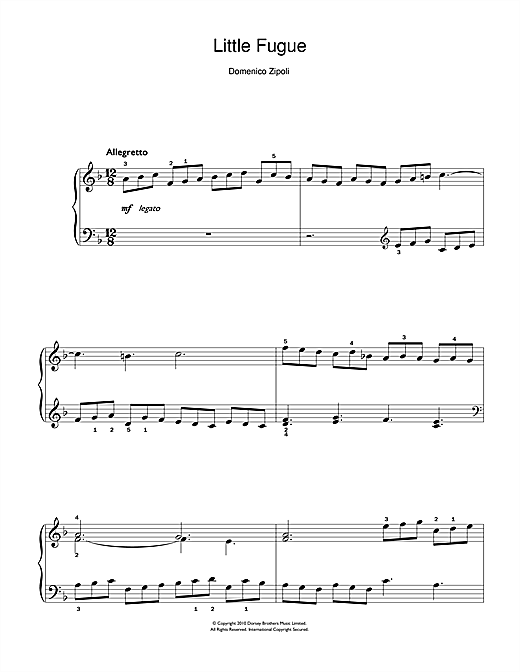 Little Fugue (Beginner Piano) von Domenico Zipoli