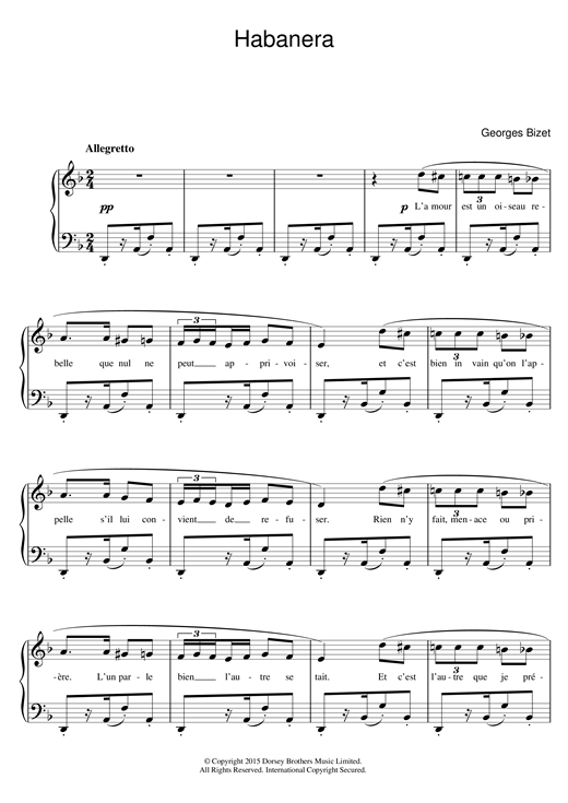 Habanera (from Carmen) (Beginner Piano) von Georges Bizet