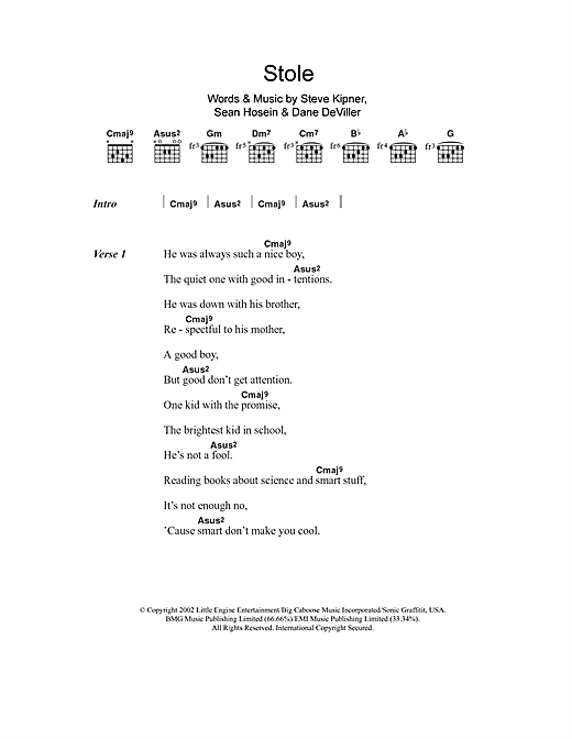 Stole (Guitar Chords/Lyrics) von Kelly Rowland