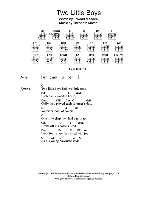 Two Little Boys (Guitar Chords/Lyrics) von Rolf Harris