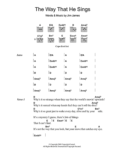 The Way That He Sings (Guitar Chords/Lyrics) von My Morning Jacket