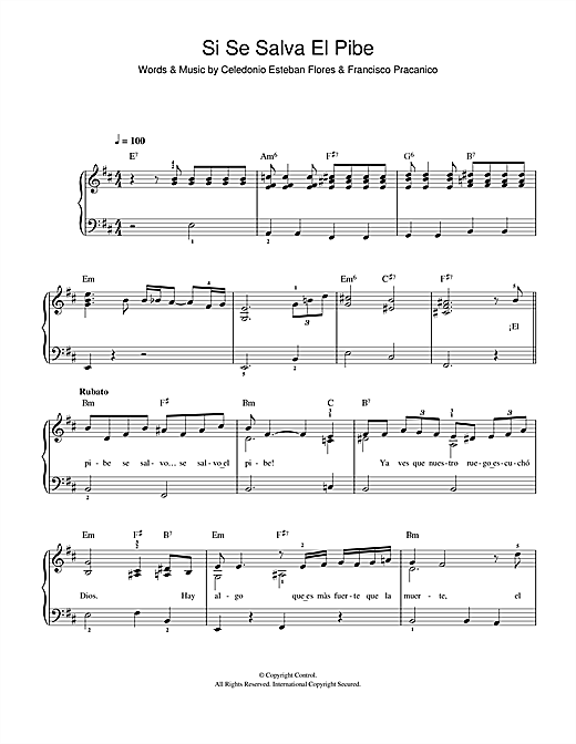 Si Se Salva El Pibe (Easy Piano) von Celedonio Flores
