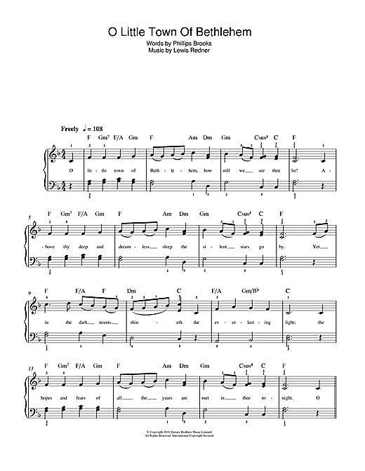 O Little Town Of Bethlehem (Beginner Piano) von Christmas Carol