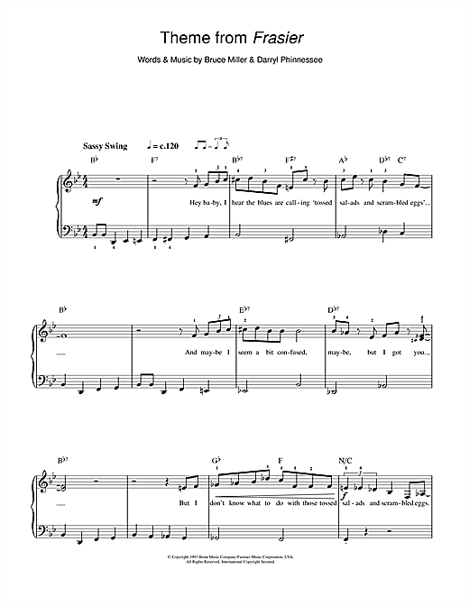 Tossed Salad And Scrambled Eggs (theme from Frasier) (Beginner Piano) von Kelsey Grammar