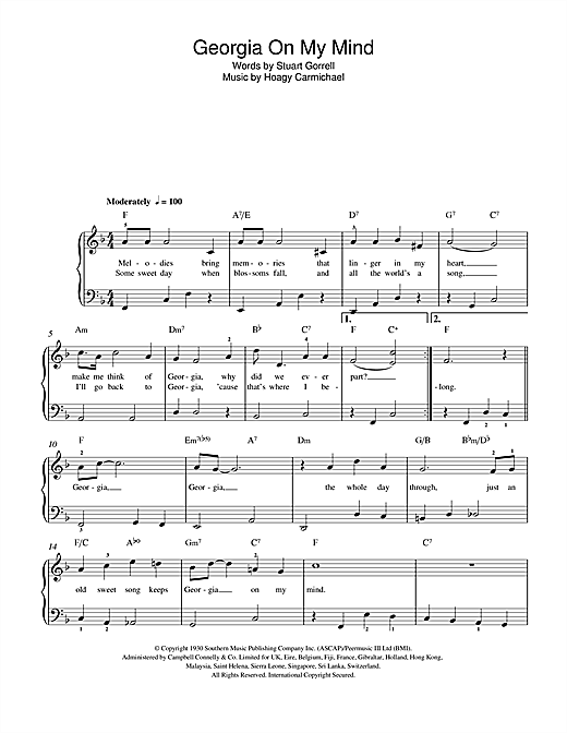 Georgia On My Mind (Beginner Piano) von Ray Charles
