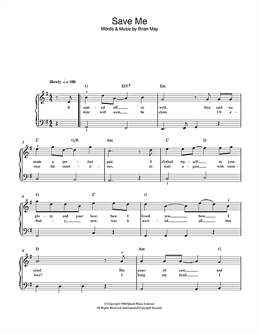 Save Me (Beginner Piano) von Queen
