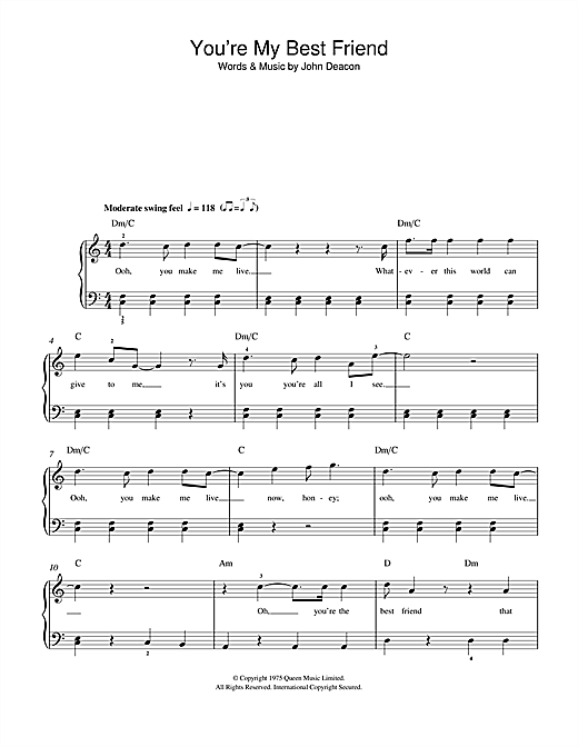 You're My Best Friend (Beginner Piano) von Queen