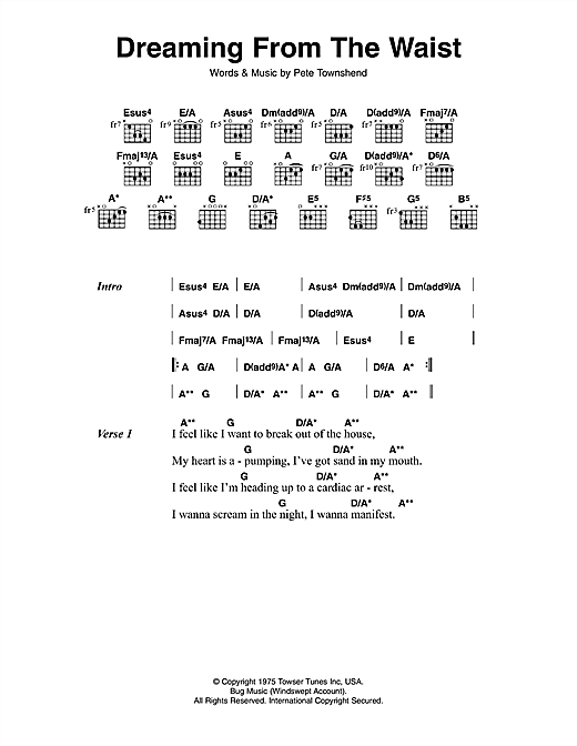 Dreaming From The Waist (Guitar Chords/Lyrics) von The Who